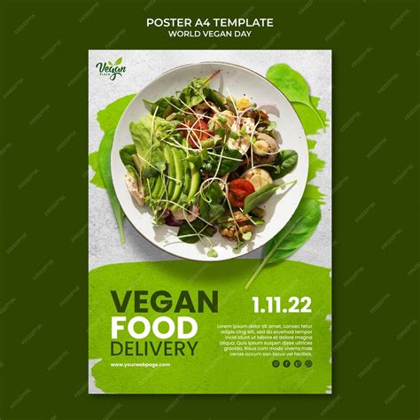 Free PSD | World vegan day poster template