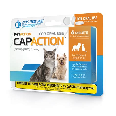 CapAction Fast Acting Flea Treatment for Cats & Small Dogs, 6 Tablets - Walmart.com - Walmart.com