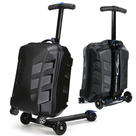 Travel tale 100% PC personality cool scooter Suitcase Carry on Spinner ...