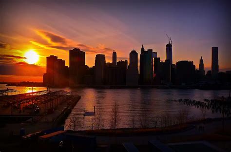 New York Skyline Sunset -- from Brooklyn Heights Promenade Photograph ...