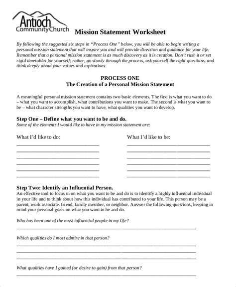 Mission Statement Template Pdf | HQ Printable Documents