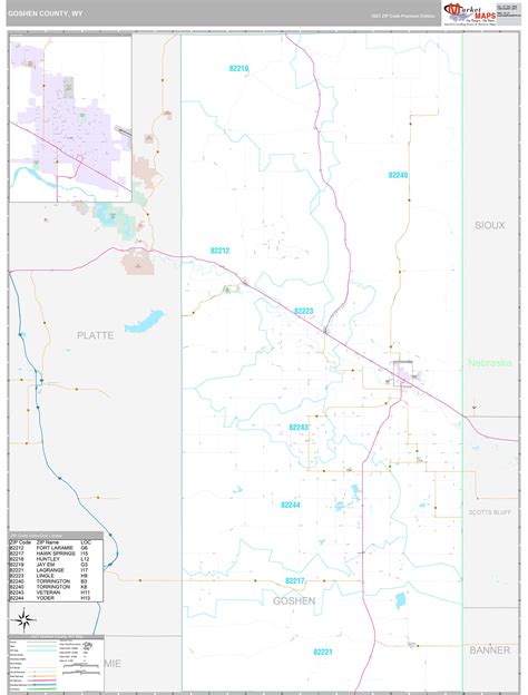 Goshen County, WY Wall Map Premium Style by MarketMAPS - MapSales