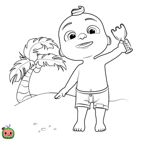 CoComelon Coloring Pages Beach Day - XColorings.com