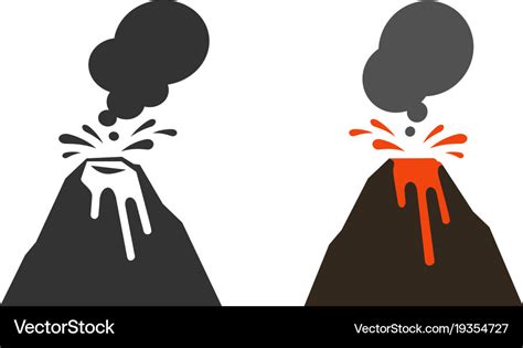 Volcano volcanic eruption icon or symbol Vector Image