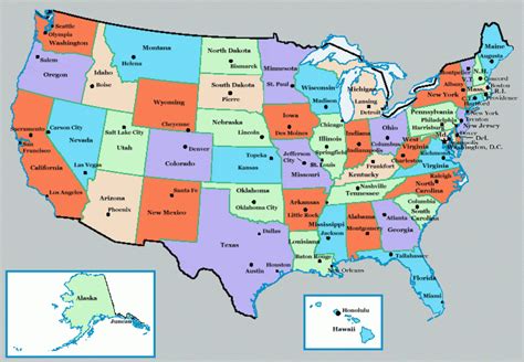 Printable Map With States And Capitals | Ruby Printable Map