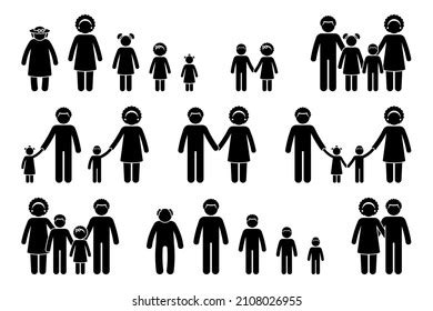 Stick Figure People Generation Family Vector Stock Vector (Royalty Free) 2108026955 | Shutterstock