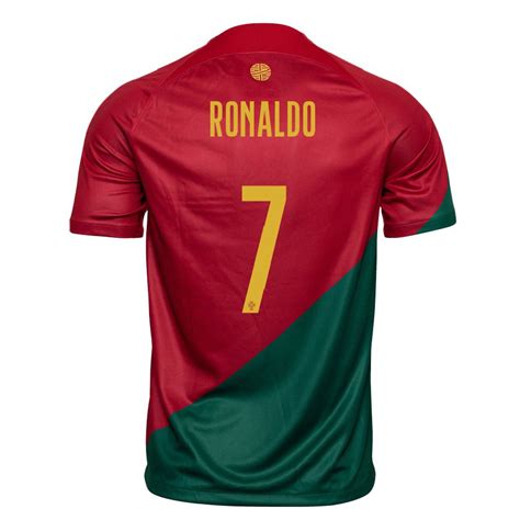 Kid Portugal Cristiano Ronaldo #7 Red Green Home Jersey 2022/23 T-shirt Za