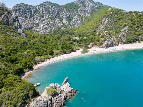 Aerial View Of Olymposantalya Ancient City Of Olympos Olympos Beach Olympos Castle Aerial View ...