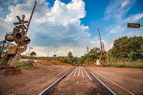 Railtrack Crossing the Mountains. Minas Gerais, Brazil. Stock Photo ...