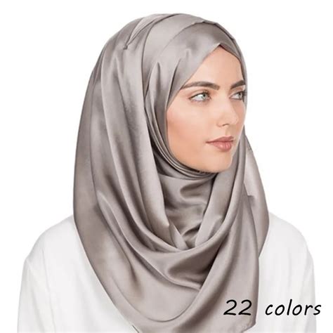 2019 new silk scarf plain maxi hijab scarfs pure elegant muslim hijabs ...