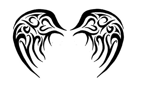 Simple Tribal Angel Wings - ClipArt Best