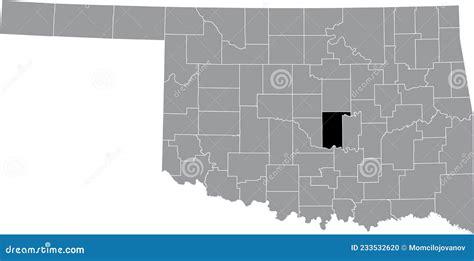 Location Map of the Pottawatomie County of Oklahoma, USA Stock Vector - Illustration of blaine ...