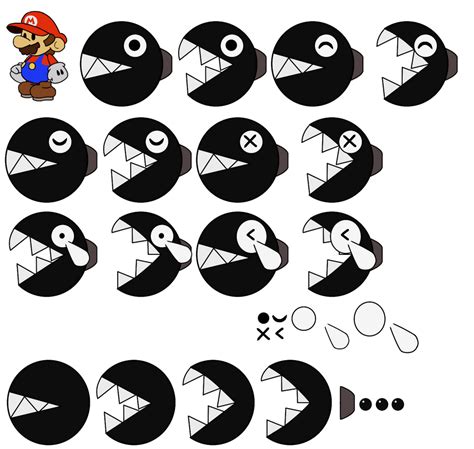 Chain Chomp (Paper Mario-Style, Modern) by DerekminyA on DeviantArt