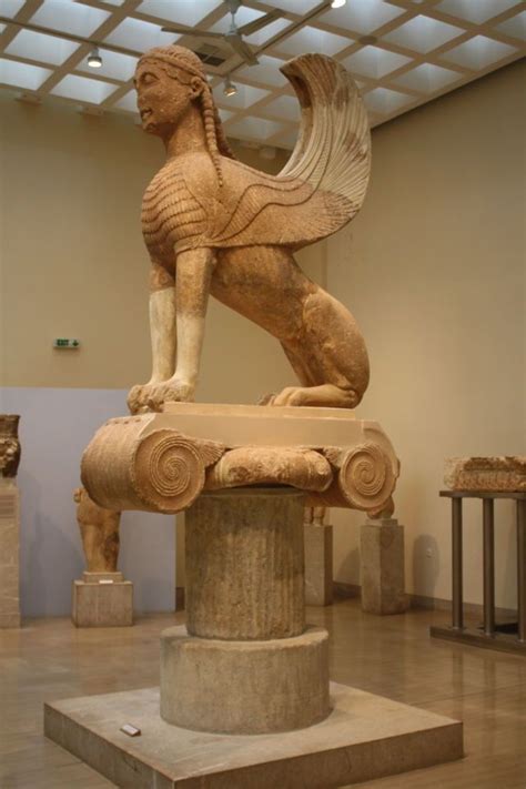 Sphinx of Naxos Delphi, Greece | Ancient greek art, Greek statues ...