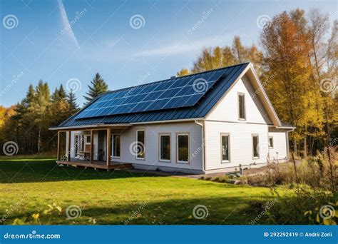 Solar Panels on Roof of the House Renewable Energy Stock Illustration - Illustration of sunlight ...