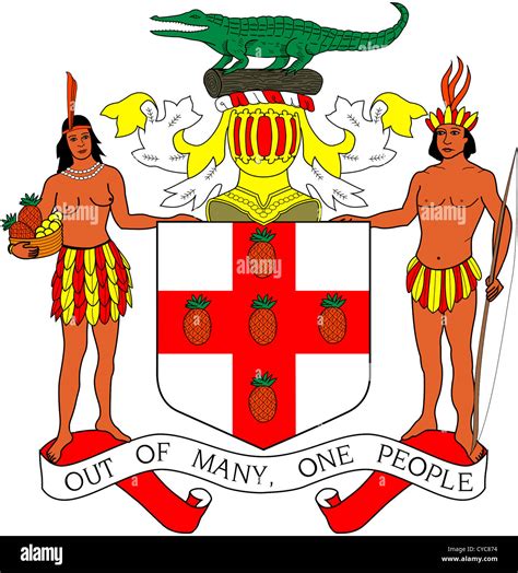 Coat of arms of Jamaica Stock Photo - Alamy