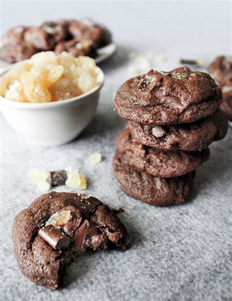 Chocolate & Candied Ginger Cookies