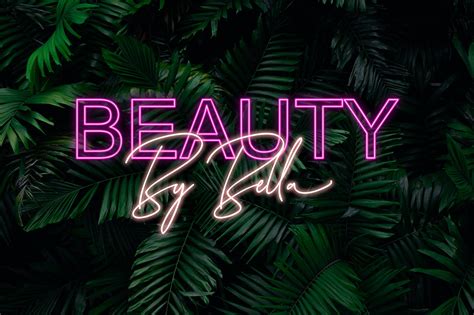 Neon logo Design Beauty Logo Design Premade logo Hair | Etsy