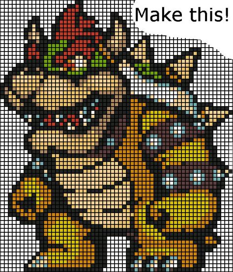 Bowser Bead Challenge | Pixel art pattern, Pixel art templates, Pixel ...