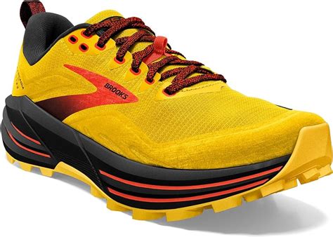 Brooks Men's Cascadia 16 Running Shoe, Yellow/Black/Grenadine, 10 UK ...