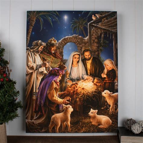 The Nativity 18x24 Fully Illuminated LED Wall Art - Etsy