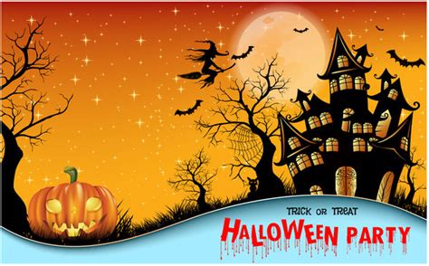 Halloween party background vector material 02 free download