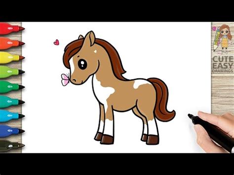 How to Draw Cute Horse || Draw Horse and Butterfly Simple and Easy - YouTube