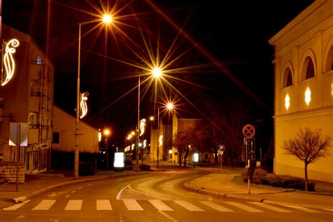 hungary, Houses, Roads, Street, Night, Street, Lights, Varpalota ...