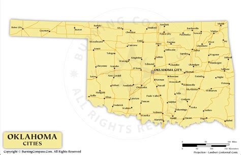 Oklahoma Cities Map, Map of Oklahoma with Cities