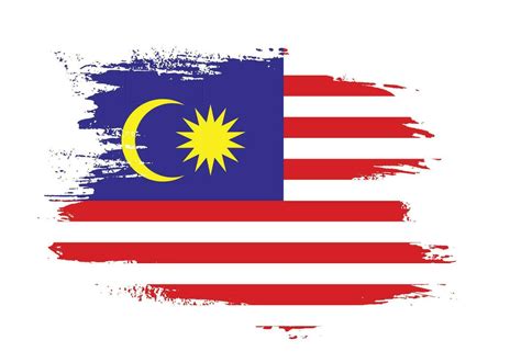 Malaysia flag vector with brush stroke illustration 16128393 Vector Art ...