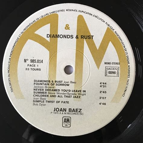 Diamonds & rust by Joan Baez ‎, LP Gatefold with labelledoccasion - Ref ...