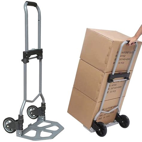 Buy MYDIY TITAN 80 Heavy Duty Steel Frame Folding Hand Trolley Luggage Cart Dolly Portable (MAX ...