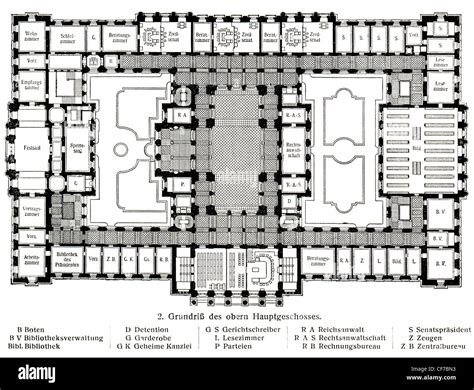 A schematic layout of the building of the Supreme Court in Leipzig ...