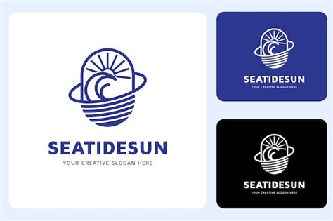 Premium Vector | Sea Tide Sunset Logo Design Template