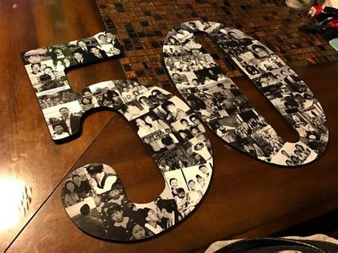 Wooden Number Photo Collage(2 Numbers) | Moms 50th birthday, 50th ...