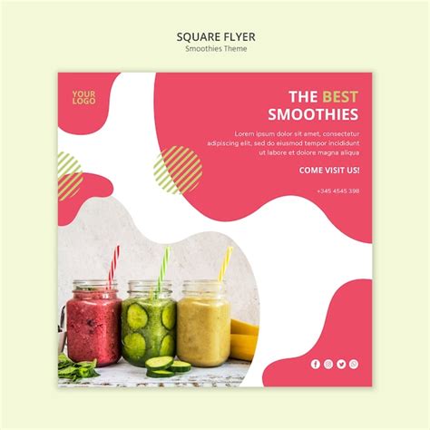 Free PSD | Smoothies theme square flyer