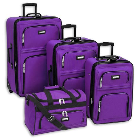 Advantage Trends Collection Amethyst 4-piece Luggage Set - Free Shipping Today - Overstock.com ...