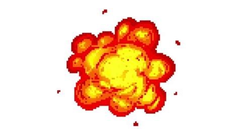 Pixel Art Explosion Animation Isolated On Stock Footage Video (100% ...