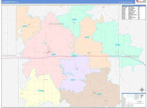 Delaware County, IA Wall Map Color Cast Style by MarketMAPS - MapSales.com