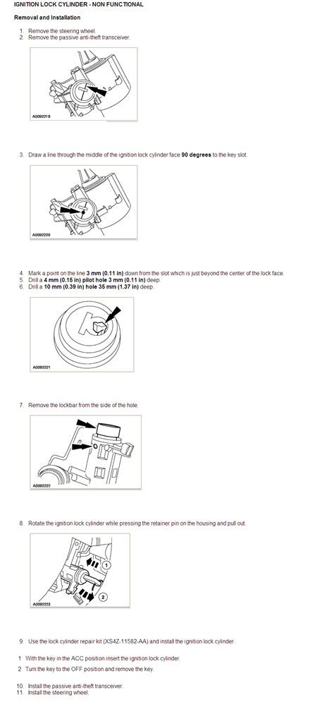 How do i remove a ignition cylinder from a 2001 ford focus the keys go ...