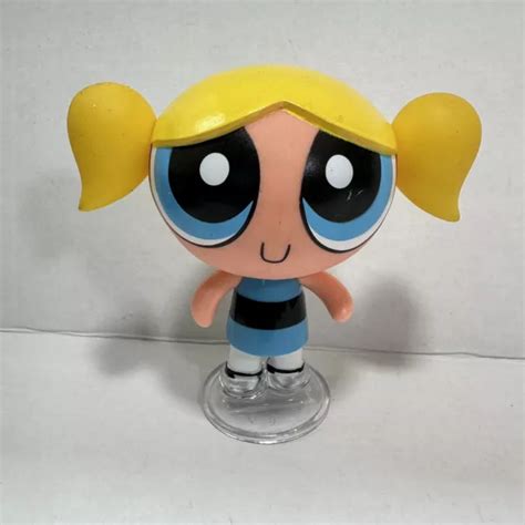 POWER PUFF GIRLS Bubbles Action Figure Cartoon Network Year 2000 With Stand $19.95 - PicClick