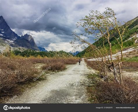 Tourist Hiking Beautiful Alps Mountain Stock Photo by ©olena_kosynska ...