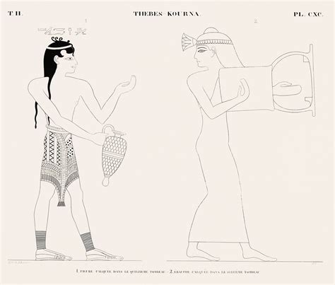 Figure tracing from fifteenth tombs and Draft… | Free public domain illustration