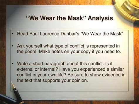 PPT - “We Wear the Mask” Analysis PowerPoint Presentation, free download - ID:6704776