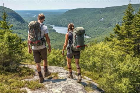 couple with backpacks enjoying hiking. AI Generative 25534740 Stock Photo at Vecteezy