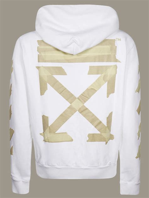 Off-White Outlet: Off White hoodie with logo - White | Sweatshirt Off-White OMBE001R20E30002 ...