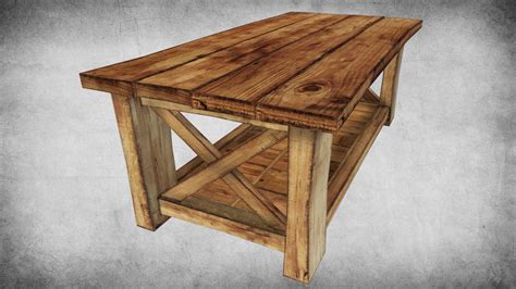 3D model Rustic Wood Table 02 VR / AR / low-poly | CGTrader