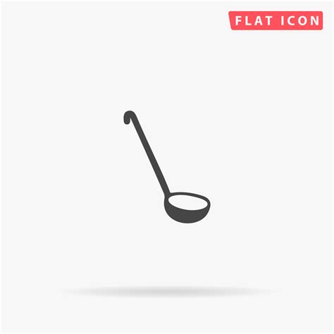 Ladle Spoon flat vector icon. Hand drawn style design illustrations ...