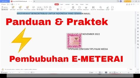 Praktek Panduan Pembubuhan Meterai Elektronik E-METERAI - YouTube