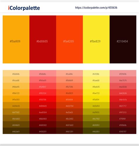 130+ Latest Color Schemes with Vermilion Color tone combinations | 2021 | iColorpalette